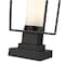 Z-Lite Sheridan 1 Light Outdoor Pier Mounted Fixture, Black & White Opal 595PHMS-SQPM-BK - alternate 3